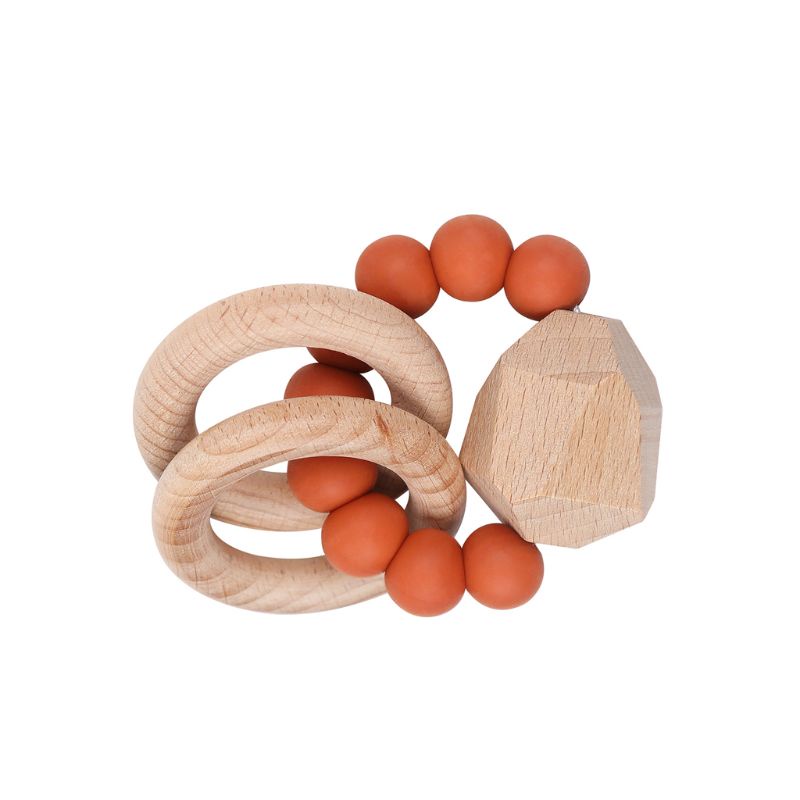 Mary Mainan Rattle Teether Bahan Kayu Beech Untuk Bayi