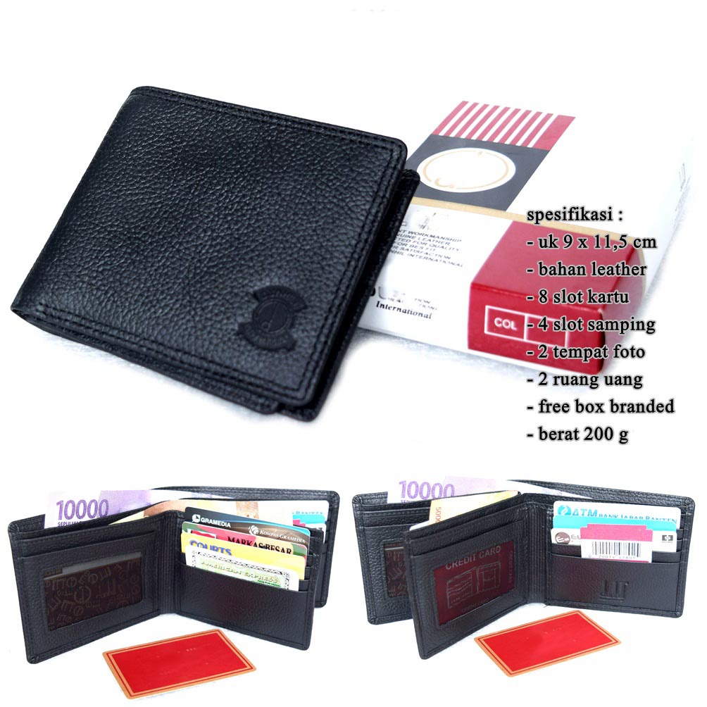 Dompet Pria Kartu Lipat Saku Premium Leather Black