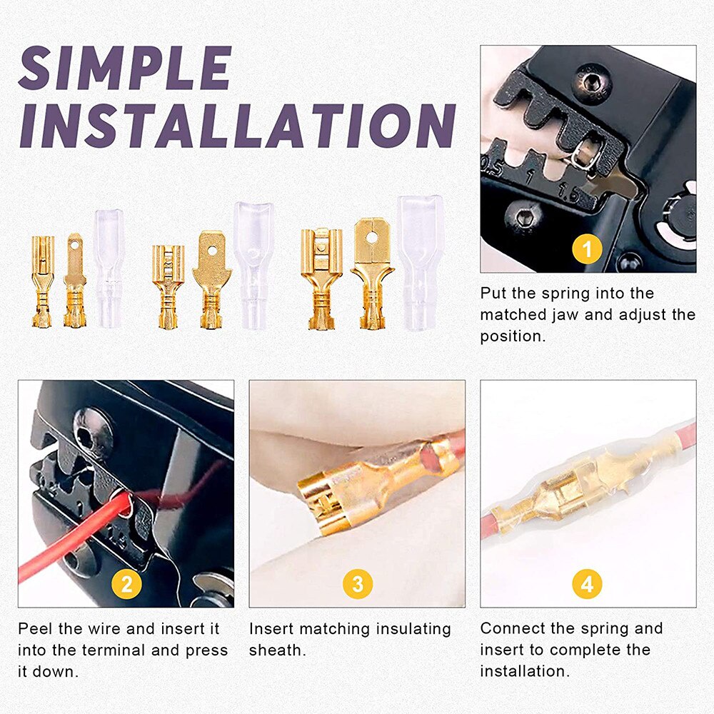 Cable Lug Skun Kabel Terminal Aki Female Male Karet Universal 315 Pcs