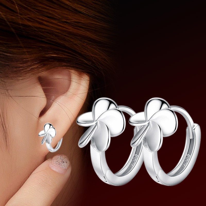 925 Sterling Silver Wanita Anting-Anting Berlian Kupu-kupu Telinga Buckle Mutiara Klip Telinga Fashion Perhiasan Sederhana