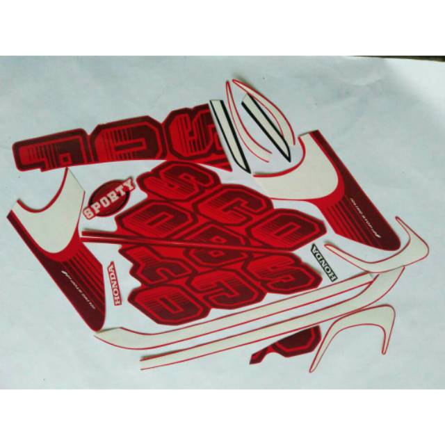 stiker striping honda scoopy 2017 merah