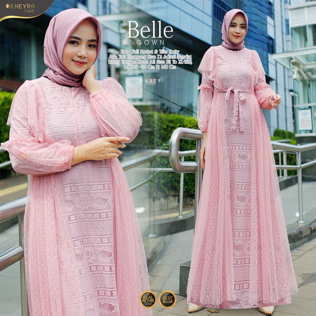 BELLE GOWN DRESS GAMIS BROKAT TILE ORI KHEYRA