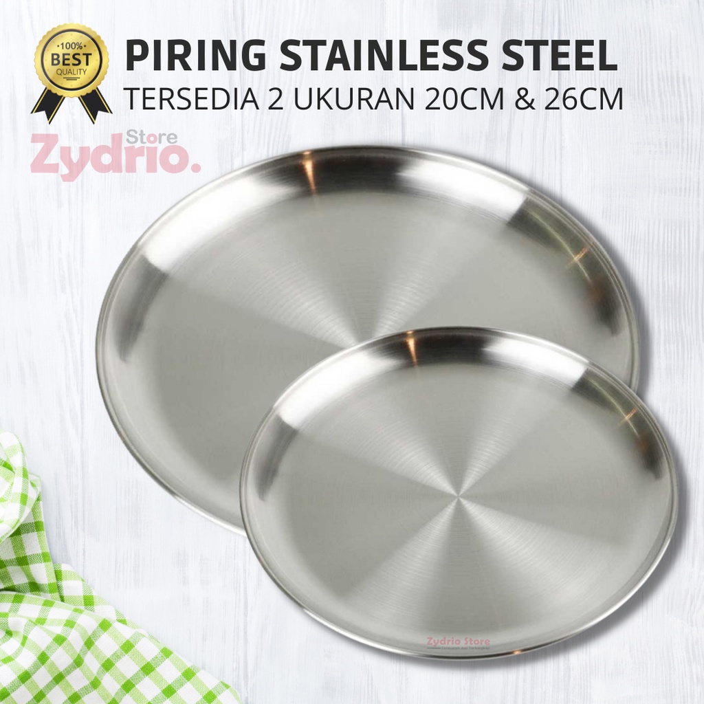 Piring Makan Stainless Steel Murah / Piring Stainless Platting Silver