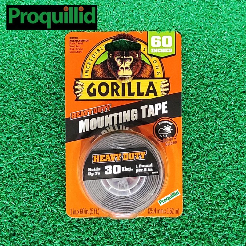 

LAKBAN GORILLA HEAVY DUTY MOUNTING DOUBLE SIDE TAPE 30 LBS 2.5 CM x 152 CM BLACK ISOLASI DUA SISI GORILLA MOUNTING TAPE 1" 1 IN 1IN 13.6 KG HITAM WATERPROOF INDOOR OUTDOOR GORILLA ASLI ORIGINAL