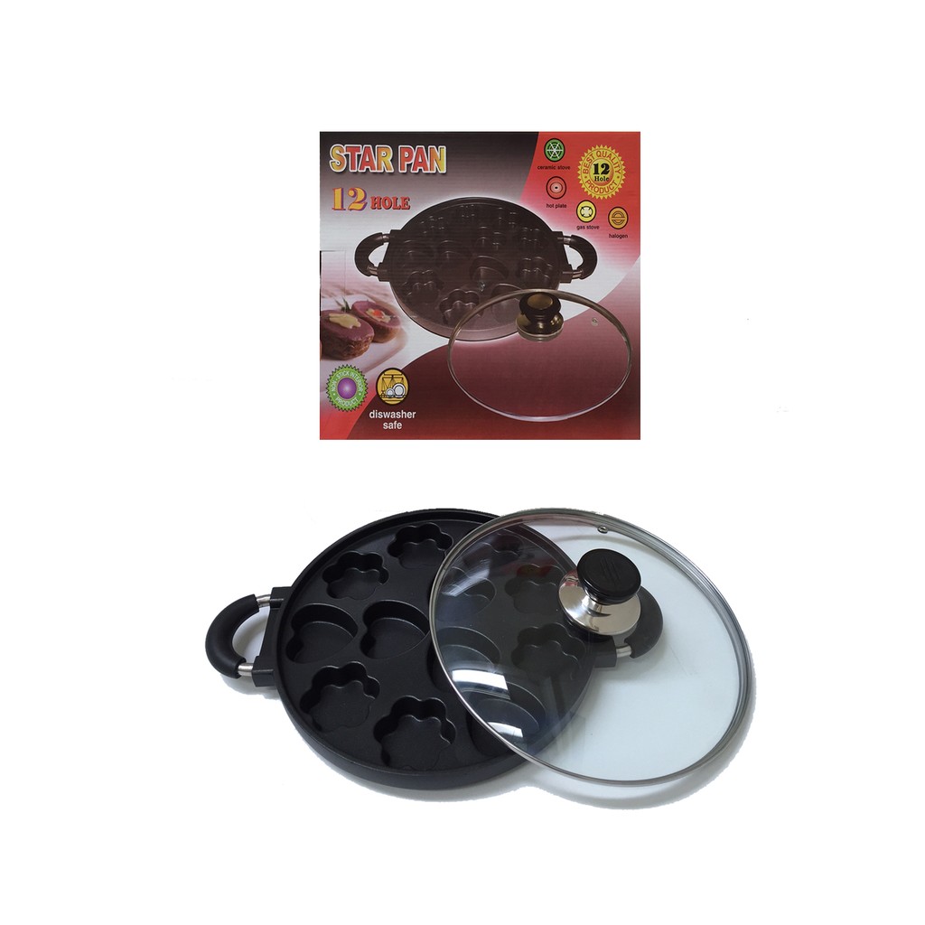 Cetakan Kue Motif / Kue Lumpur Starpan 12 Lubang