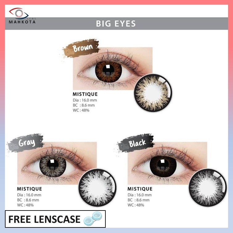 SOFTLENS LIVING COLOR MISTIQUE / NORMAL &amp; MINUS (-0.50 SD -4.00) BY IRISLAB BIG EYES DIA 16MM / BLACK BROWN BLUE / Softlen Soflen Soflens