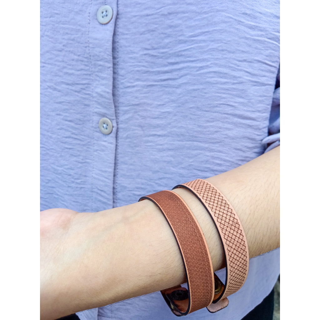 Gelang Wanita Pria Kulit Asli  Original Flame