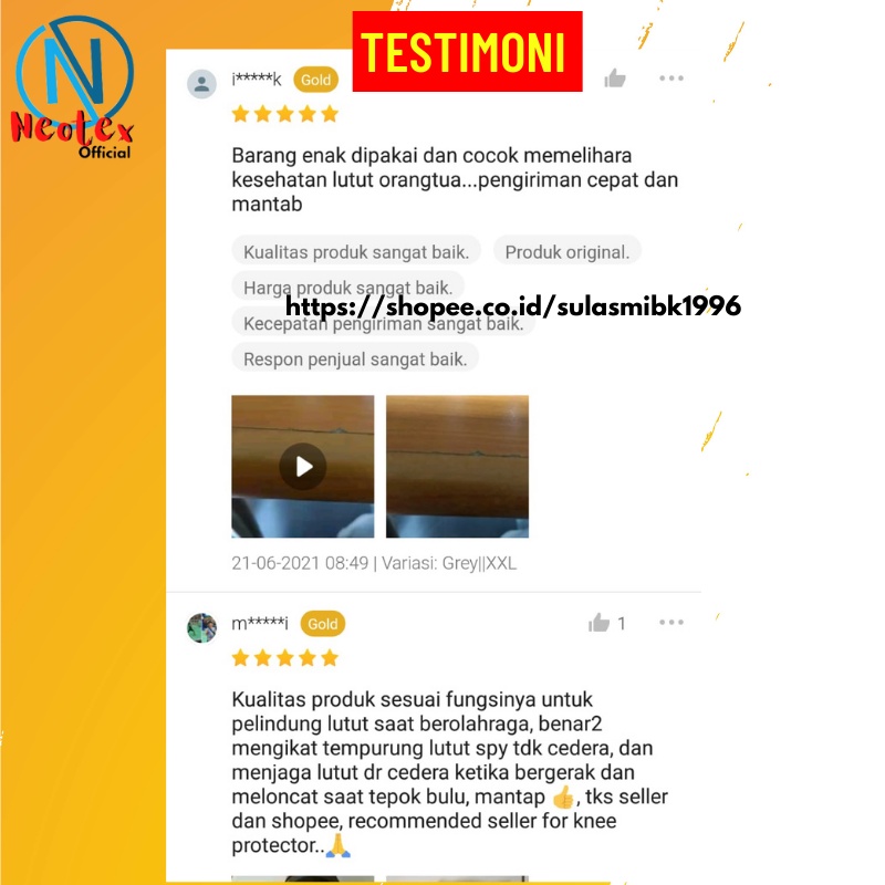 Deker  Pengaman Lutut Siku Olahraga Pelindung Knee Pad Anti Cidera  Breathable Elastis