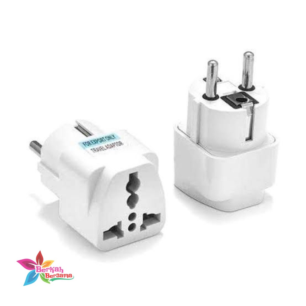 STEKER Adaptor Travel Charger / Sambungan Charger Kaki 3 ke Kaki 2 / EU KR Plug Adapter Converter BB6021