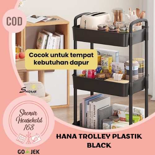 BISA COD , RAK TROLI 3 SUSUN SERBAGUNA RAK SALON ORGANIZER RACK KAMAR TIDUR  DAPUR KAMAR MANDI DENGAN RODA RAK BUMBU SUSUN RAK BUKU TEMPAT PENYIMPAN SERBAGUNA 3D UNIK MODERN  HANA TROLLEY 3 TIER- SHENAR