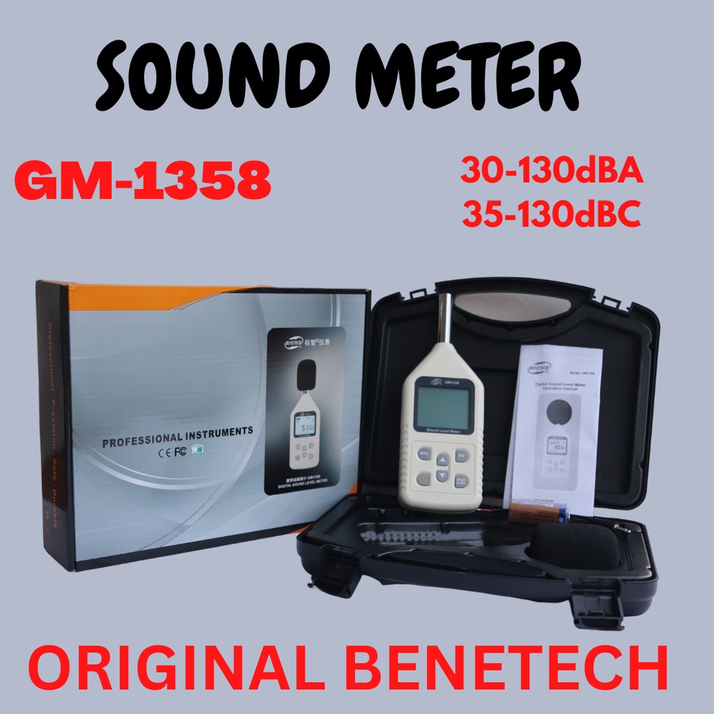 SOUND METER GM 1358 ORIGINAL BENETECH GM1358 SOUND NOISE SOUND LEVEL METER GM-1358