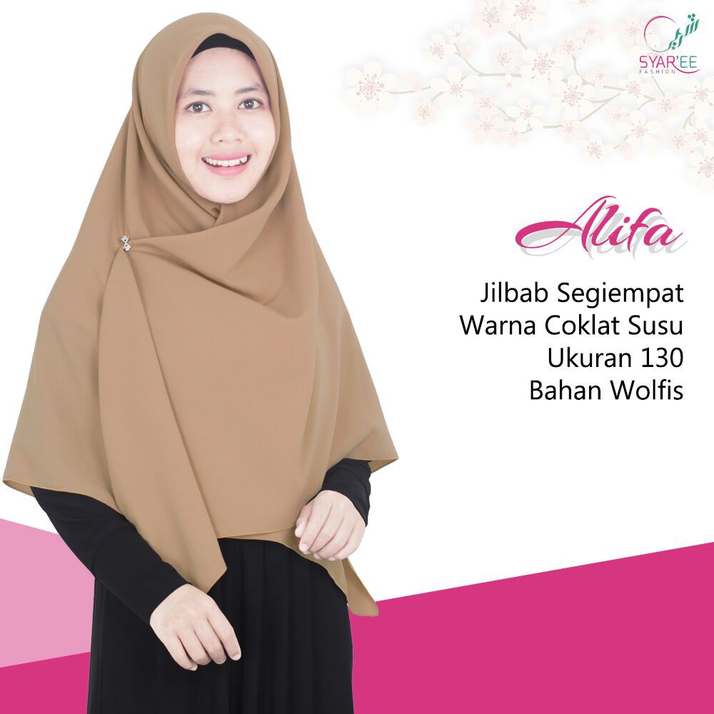  Jilbab  Paris Warna  Coklat  Susu  Voal Motif