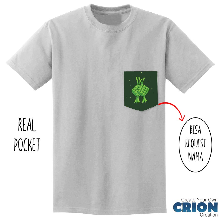 Crion Pocket Tees - Kaos Kantong Islamic Bisa Request Nama/Kata Motif