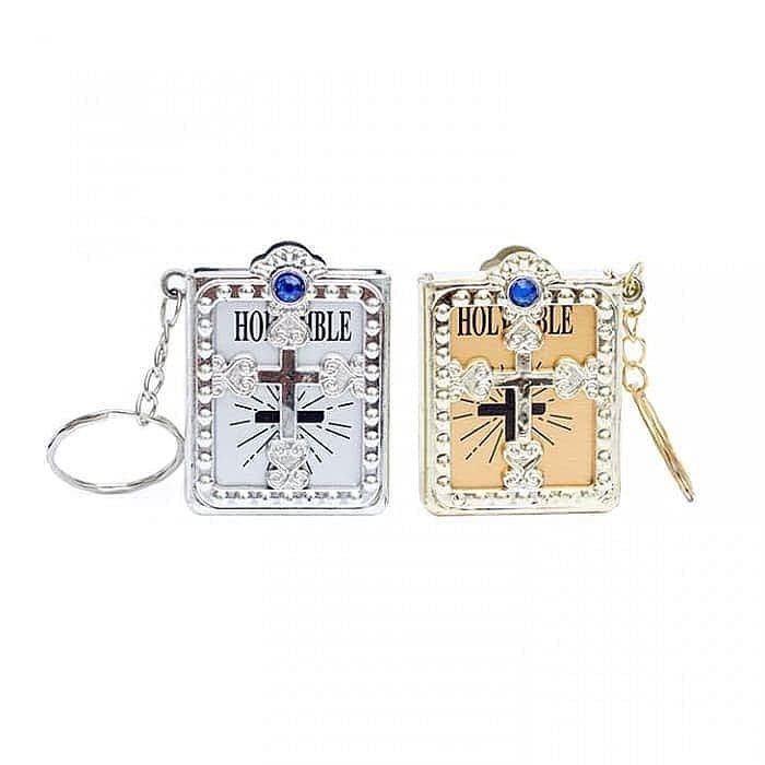 Gantungan Kunci Alkitab Key Chain Holy Bible Permata Souvenir Aksesori - Bu491
