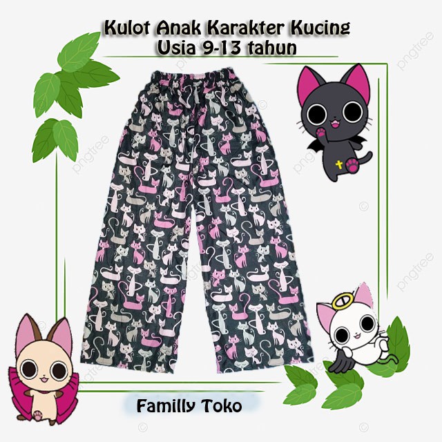 PILIH MOTIF Kulot Anak Perempuan Katun Usia 9th - 13th / Grosir kulot anak,bisa ecer / Celana Kulot Anak / Pilih Motif Kulot anak 9-13 tahun L/KULOT ANAK PEREMPUAN CALLYSTA CALISTA KALISTA CELANA PANJANG CEWEK MOTIF