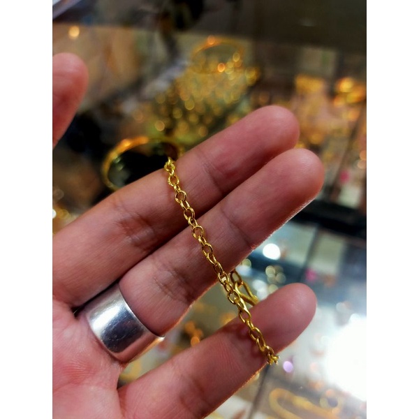 gelang anak rantai Belitung emas asli 999 berat 3gram