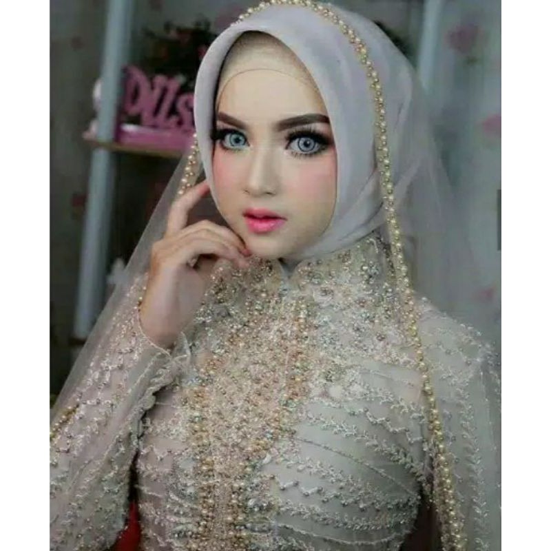 SELAYER VEIL MUTIARA / HIJAB AKAD / HIJAB MUTIARA / 1LAYER VEIL / HIJAB PENGANTIN