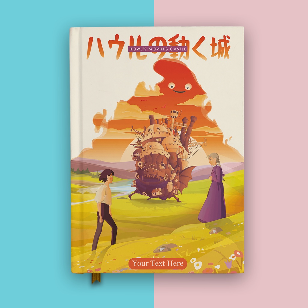 

Notebook Anime Ghibli Howl Moving Castle 1 Buku Tulis Diary Hardcover Jurnal Custom Nama