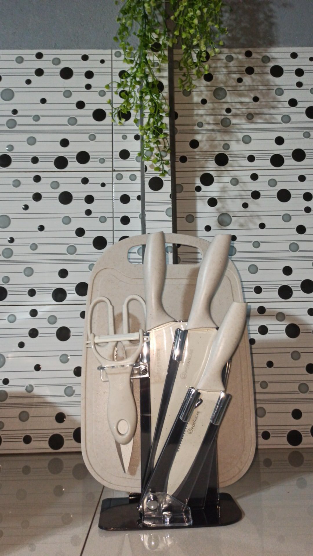 7 In 1 Kitchen Knife Set / Talenan, Pisau, Pengupas, Gunting Dapur Set Pisau Set