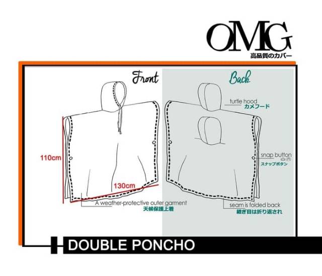 Jas Hujan Double Poncho OMG Poncho 2 Kepala 2 in 1