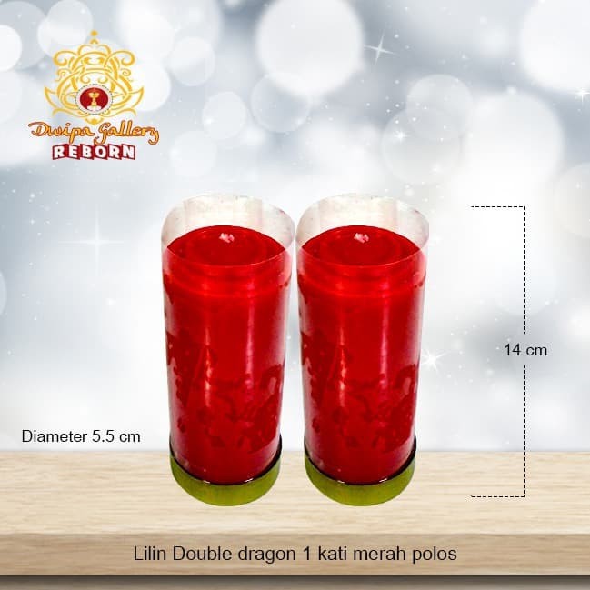 Lilin/Candle Puja Sembahyang Double Dragon 1 Kati Merah Polos