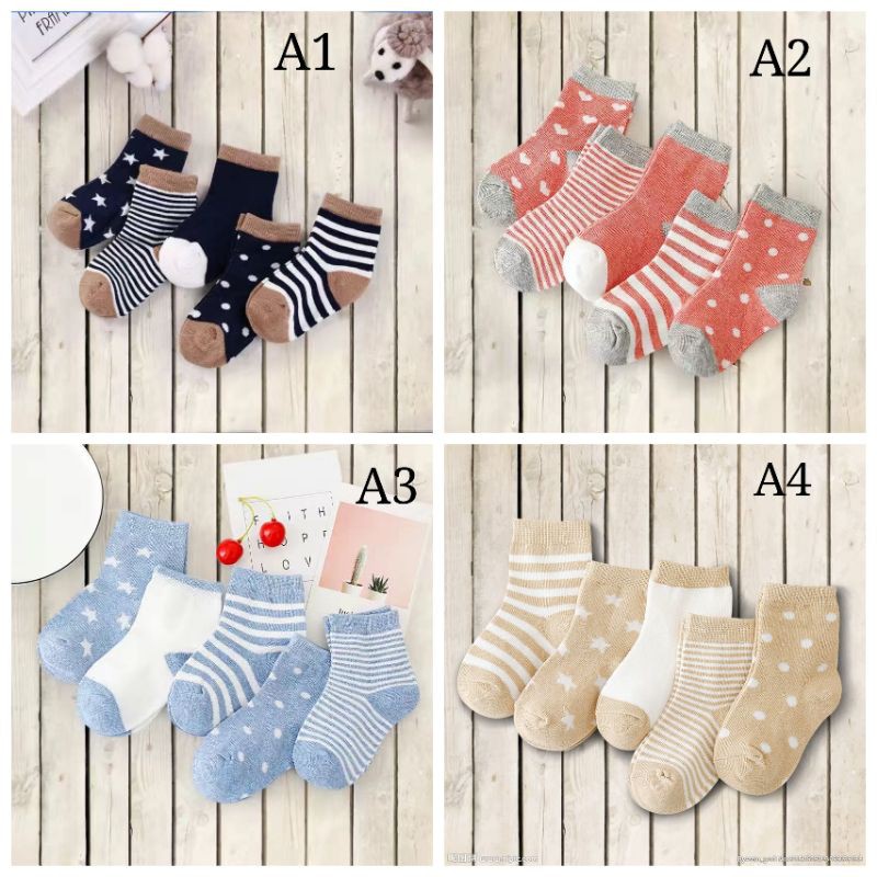 KK01 - KK12 [5 SET] KAOS KAKI BAYI ANAK IMPOR SOCKS LUCU KARAKTER KARTUN UNISEX [0-8] thn