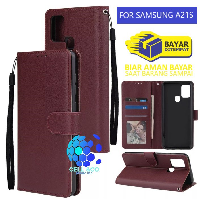 Flip cover SAMSUNG A21S Flip case buka tutup kesing hp casing flip case leather wallet