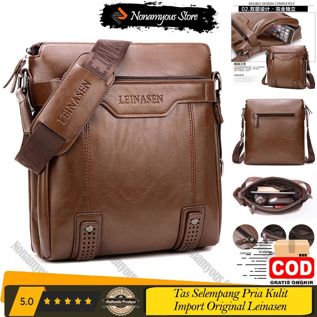 Tas Selempang Pria Kulit (PU Leather) Import Original