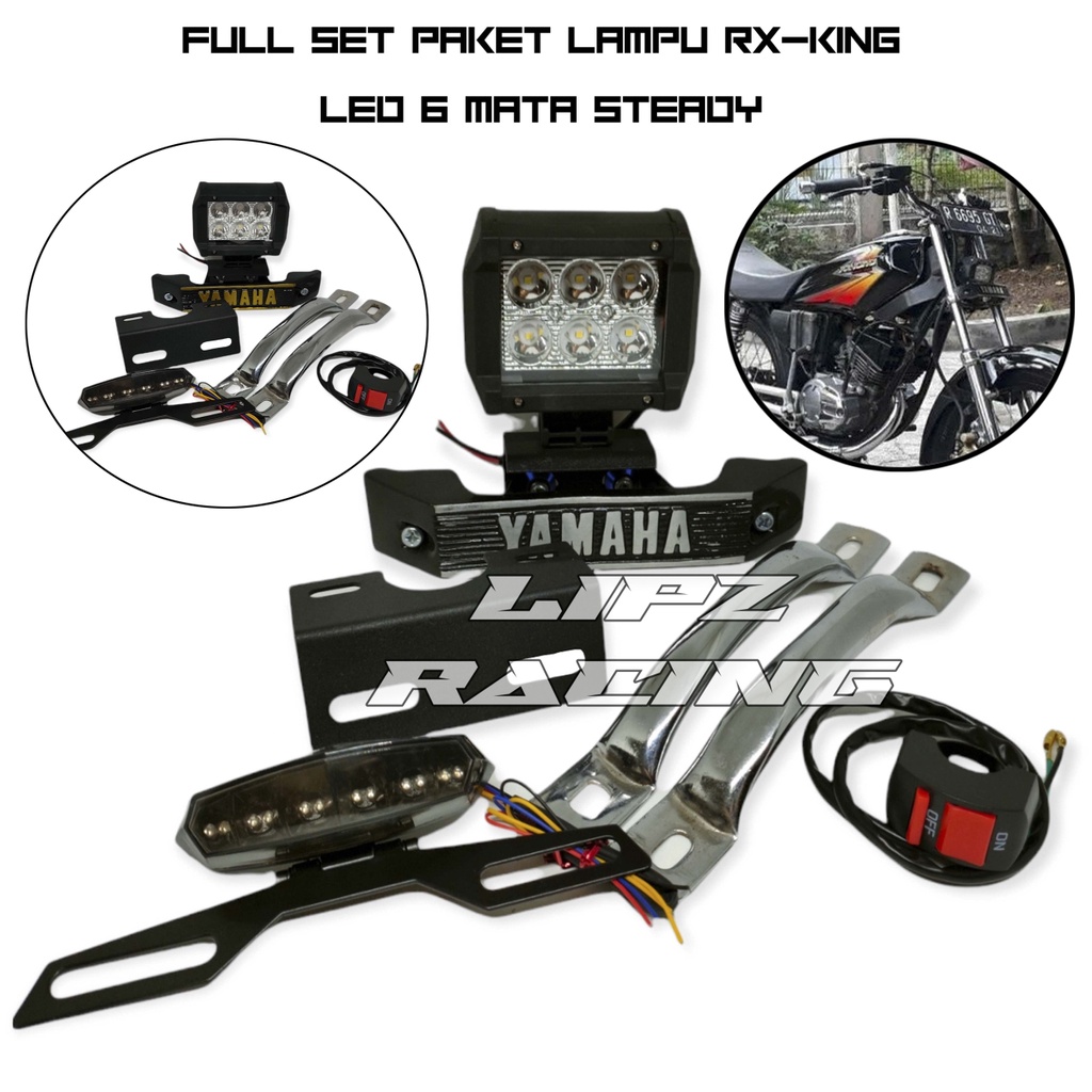 PAKET LAMPU RX-KING KOMPLIT LAMPU LED + STOP LED 3IN1 + BEHEL + FULL SET BREKET YAMAHA + SAKLAR ON/OFF