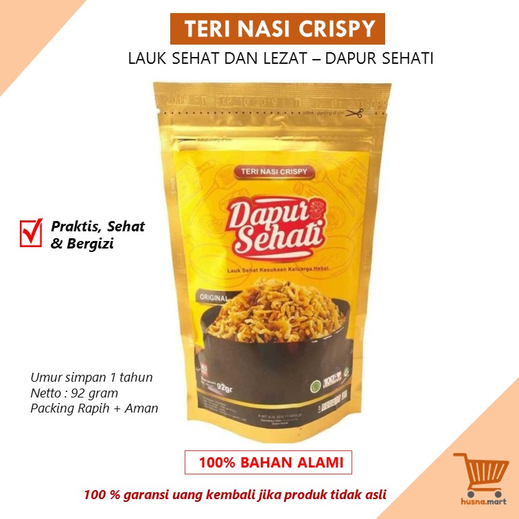 Teri Nasi Crispy Non MSG Lauk Siap Santap isi 92gr - Dapur Sehati