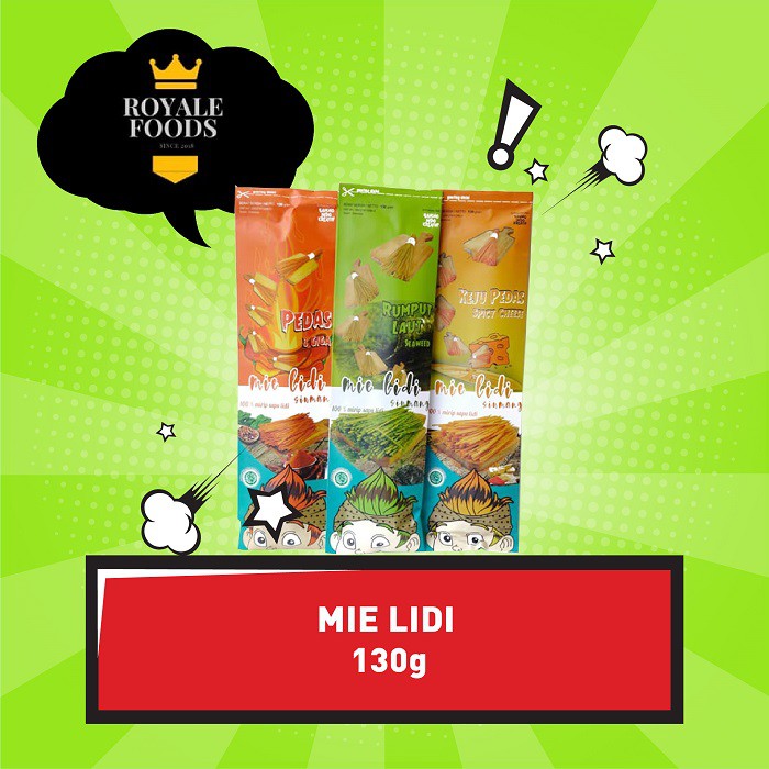 Egg Royale 89gr Bonus Lidi All Variant 130gr – Lidi Terenak, Snack Unik, Sapulidi Mie Lidi