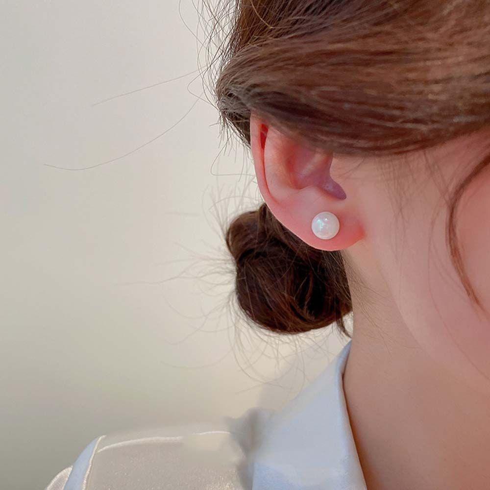 Mxbeauty Anting Wanita Hadiah Trendi Perhiasan Telinga Mutiara Imitasi Temperamen Warna Mermaid Gaya Korea Stud Earrings