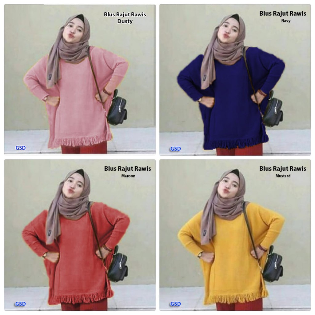Blus Rajut rawis/blus wanita/blus cewek/blouse wanita/blouse cewek/blus panjang/jual blus rajut
