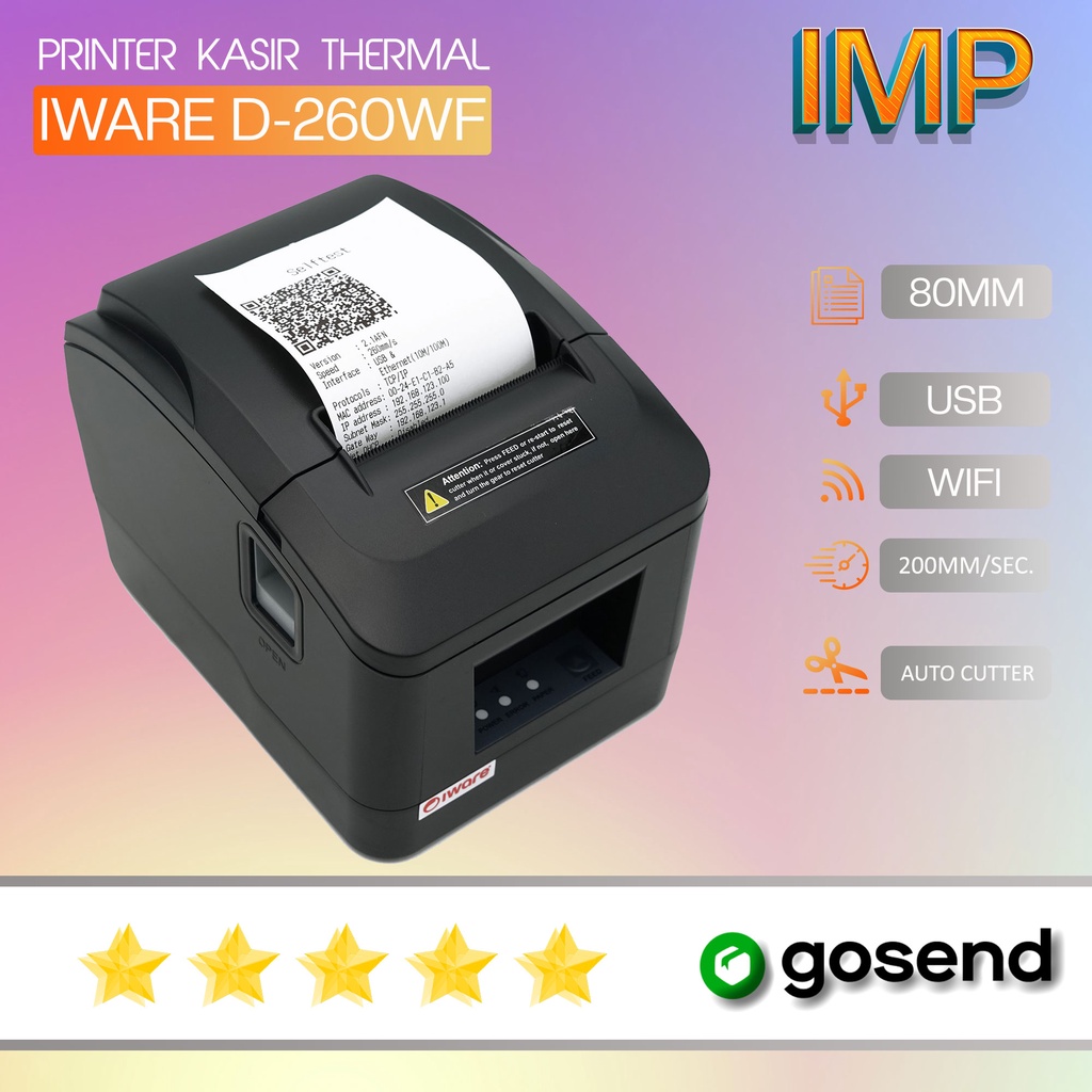 printer kasir thermal 80mm iware d260 usb   wifi