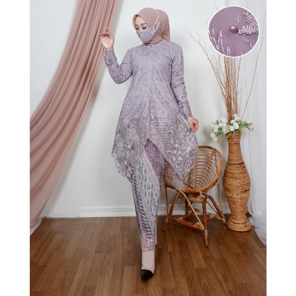 SET KEBAYA TUNIK UMBRELLA JUBRAI / SETELAN KEBAYA BROKAT WANITA / KEBAYA WISUDA