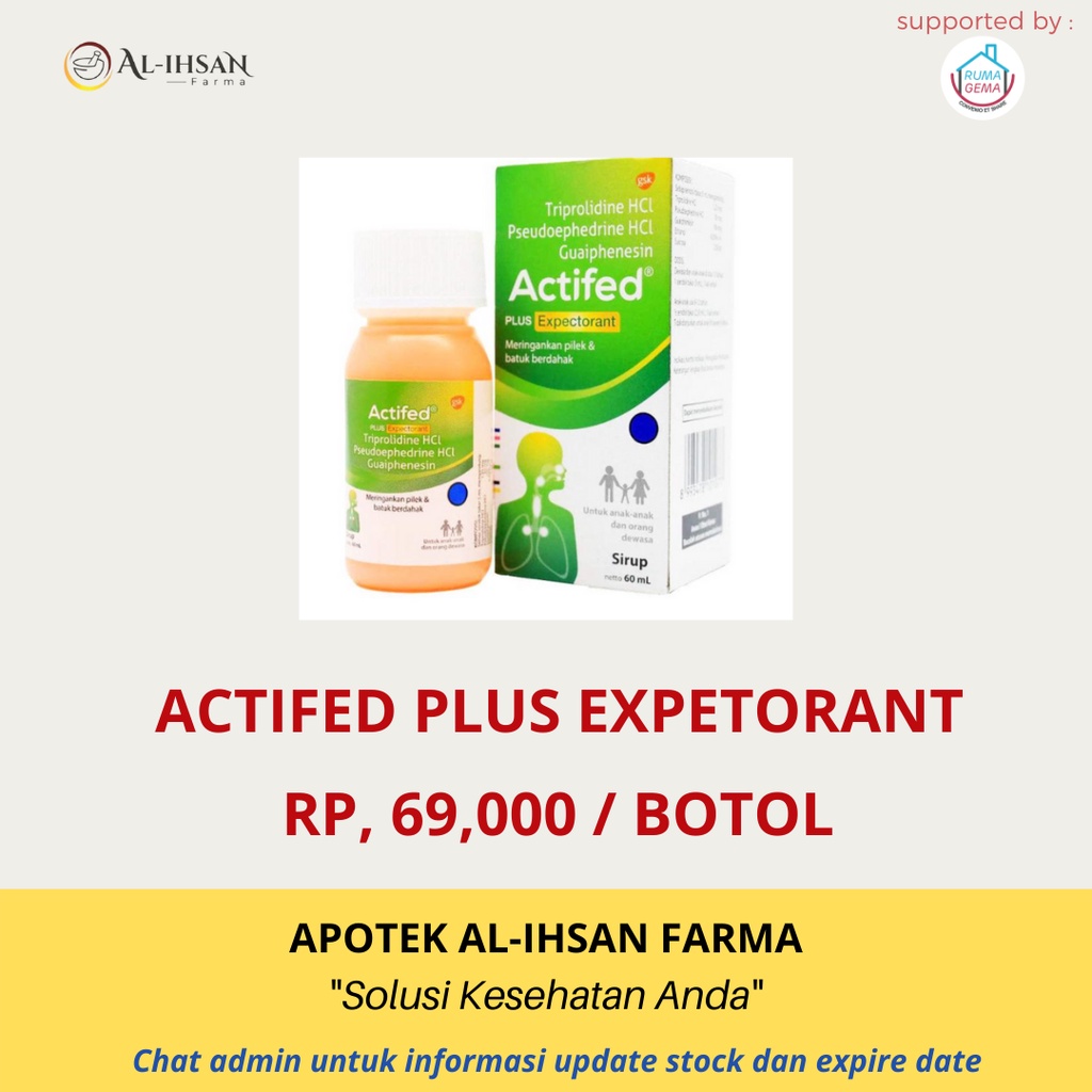 OBAT BATUK ACTIFED PLUS EXPECTORANT (ACTIFED HIJAU) - SYR 60 ML