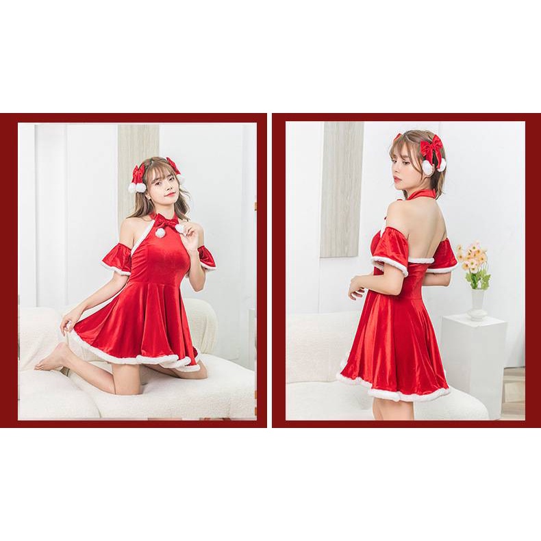 【Wetrose】 Wanita Sexy Christmas Natal Pesta Jepang Seragam Kostum Cosplay Xmas Seragam Lucu Dress Baju Natal Kawaii Gadis Set