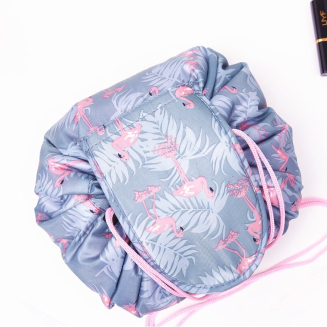 Adda Home - Tas Kosmetik Bulat Serut Makeup Pouch Travel Desain Korea