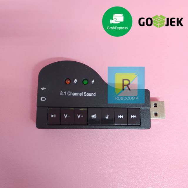 USB SOUND CARD 8.1 CHANNEL 3D AUDIO BENTUK PIANO