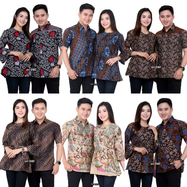 ATASAN BATIK COUPLE BLOUS KANTOR KEMEJA LENGAN PENDEK DOLBY MODERN