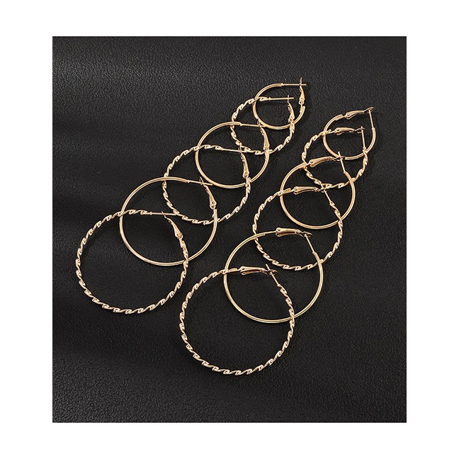 LRC Anting Tusuk Fashion Geometric Circle Earrings D52012
