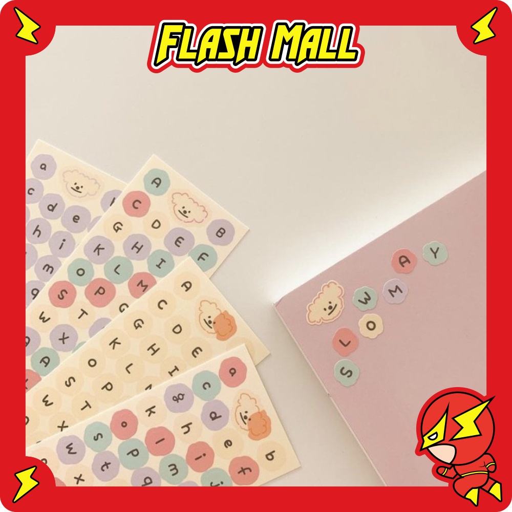 

FLASHmall 1Pc CUTE ALPHABET Sticker Deco DIY Planner BUJO Stiker Aesthetic 1 Lembar R440