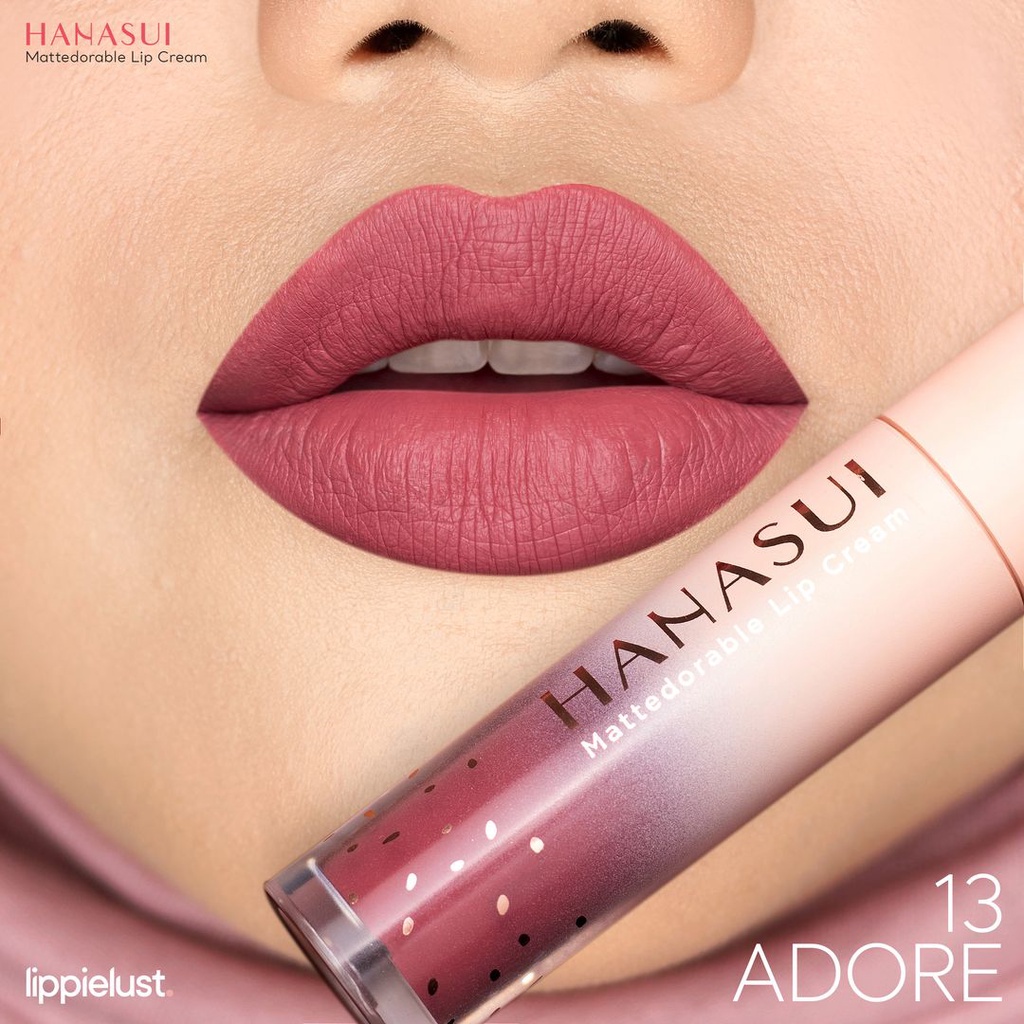 Hanasui Mattedorable Lip Cream | Matte Dorable LipCream Lipstick Cair Mate Hanasui | BOBA EDITION | TnT Beauty Shop-13 ADORE