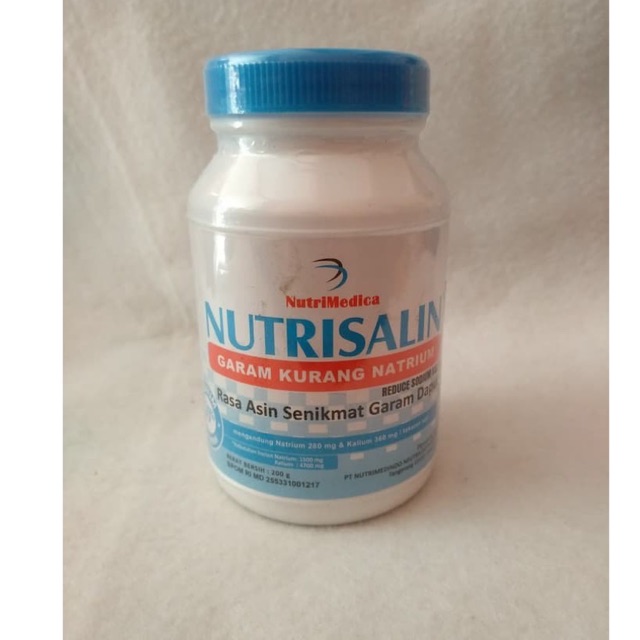 

Nutrisalin garam sehat 200gr / nutrisalin garam diet / garam rendah sodium / garam kurang natrium
