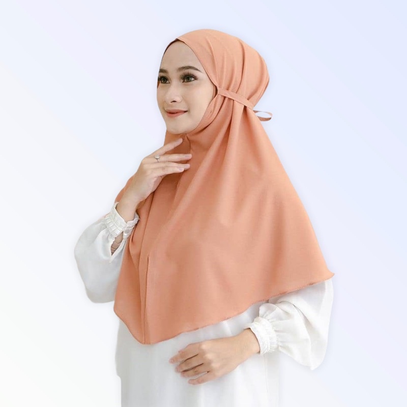 NEW!! Jilbab / Hijab KHIMAR NAURA Simple Tali Instan Bahan Wolfis Premium - Kerudung Tali