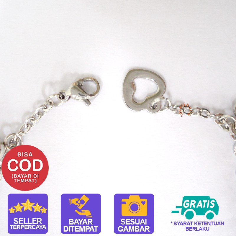 Lovelybutik Gelang Tangan Titanium Anti karat Mouse Gelang Tangan Titanium  Ukuran 18 cm
