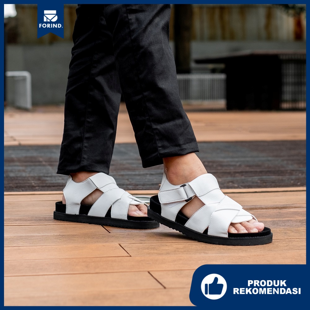 Caster White | Sendal Casual Putih Original Kasual Chunky Pria Cowok Sandal | FORIND x Giant Flames