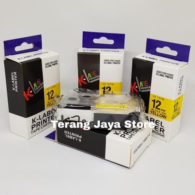 

K-Label Ez-Label Printer Black Ink Yellow Kz-12Yw /Label Casio 12Mm