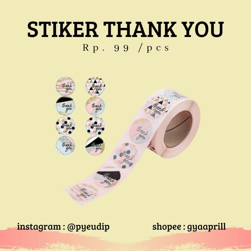 

STICKER THANK YOU / STIKER TERIMAKASIH / STIKER BULAT THANK YOU