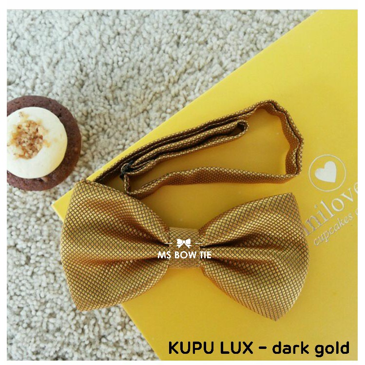 Dasi Kupu Lux dewasa Gold Tua